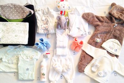 Valise, prête pour la maternité